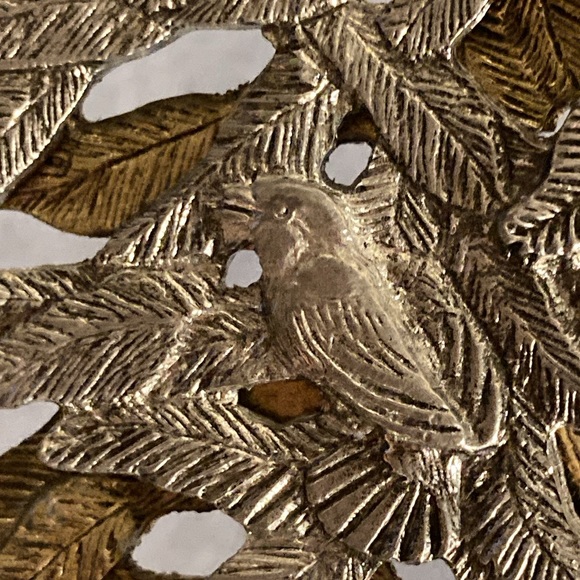 Metzke vintage fir tree with birds pewter silver and gold - Picture 14 of 16